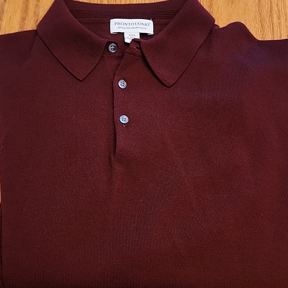 Pronto-Uomo Deep Red Polo Shirt - Picture 9 of 10